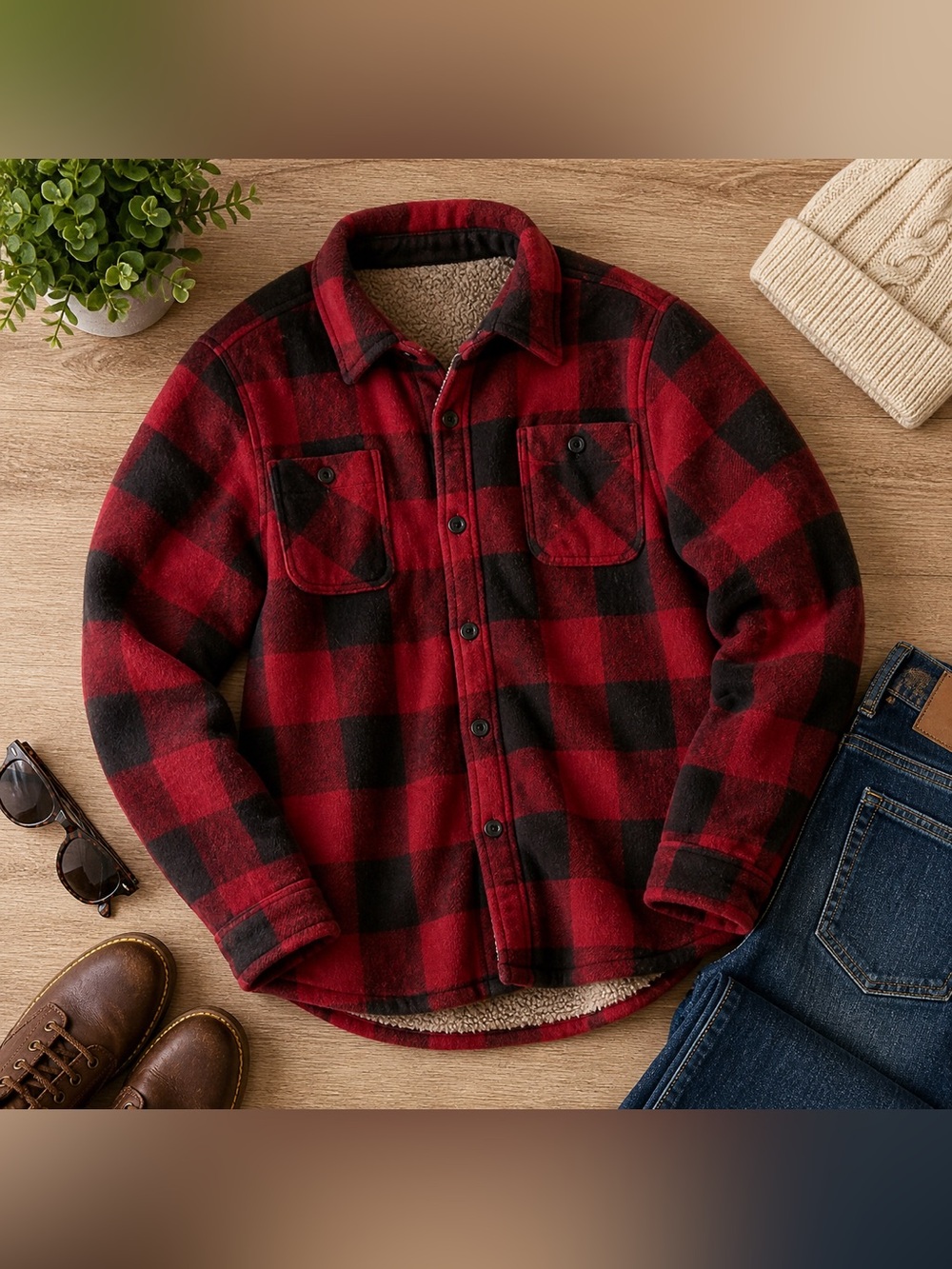 Mountain Ridge Red and Black Plaid Jacket Size XXL
